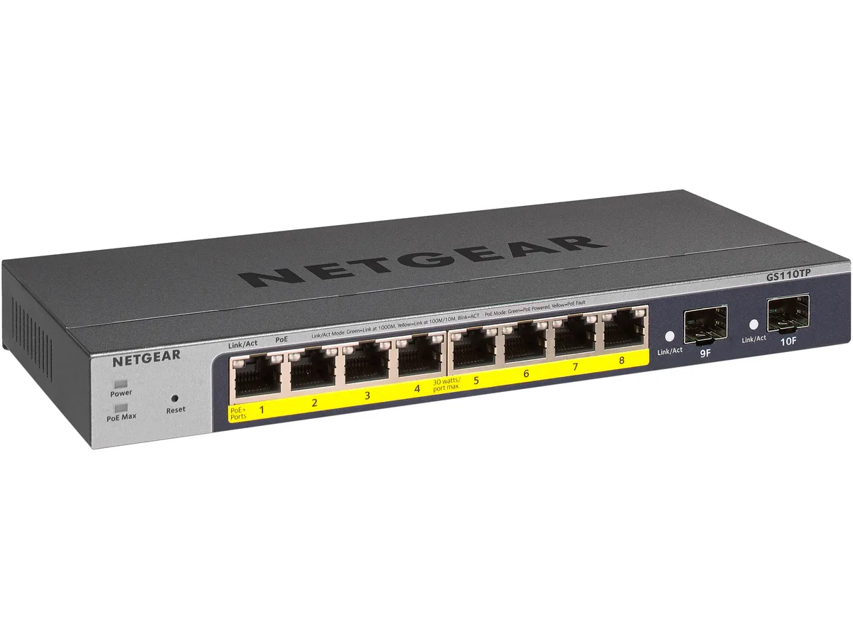 Netgear Inc. Netgear Inc. GS110TP-300NAS 10-port Gigabit PoE+ smart network switch — صورة المنتج