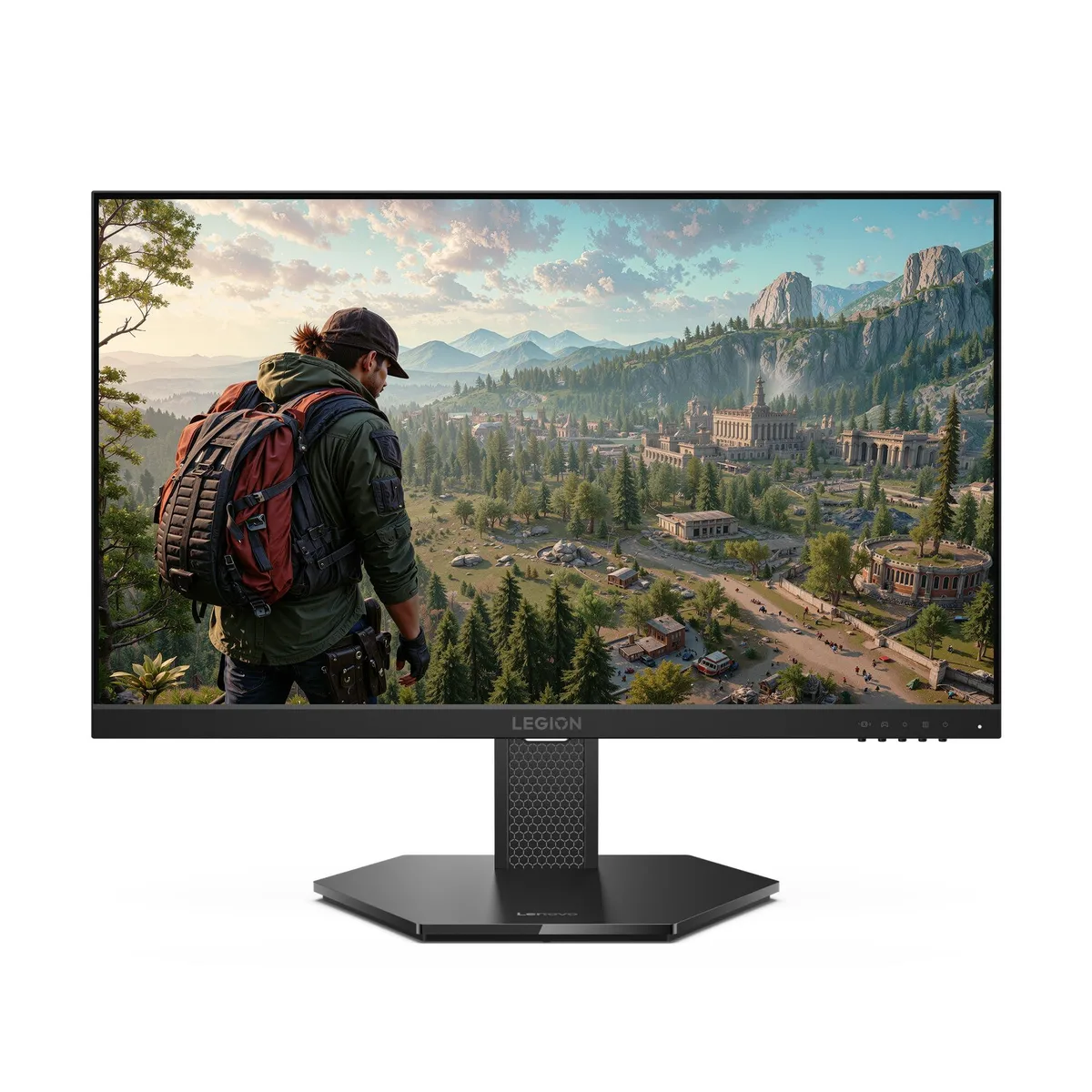 Lenovo Legion 24-10 23.8 inch flat gaming monitor matte black finish thin bezels adjustable stand