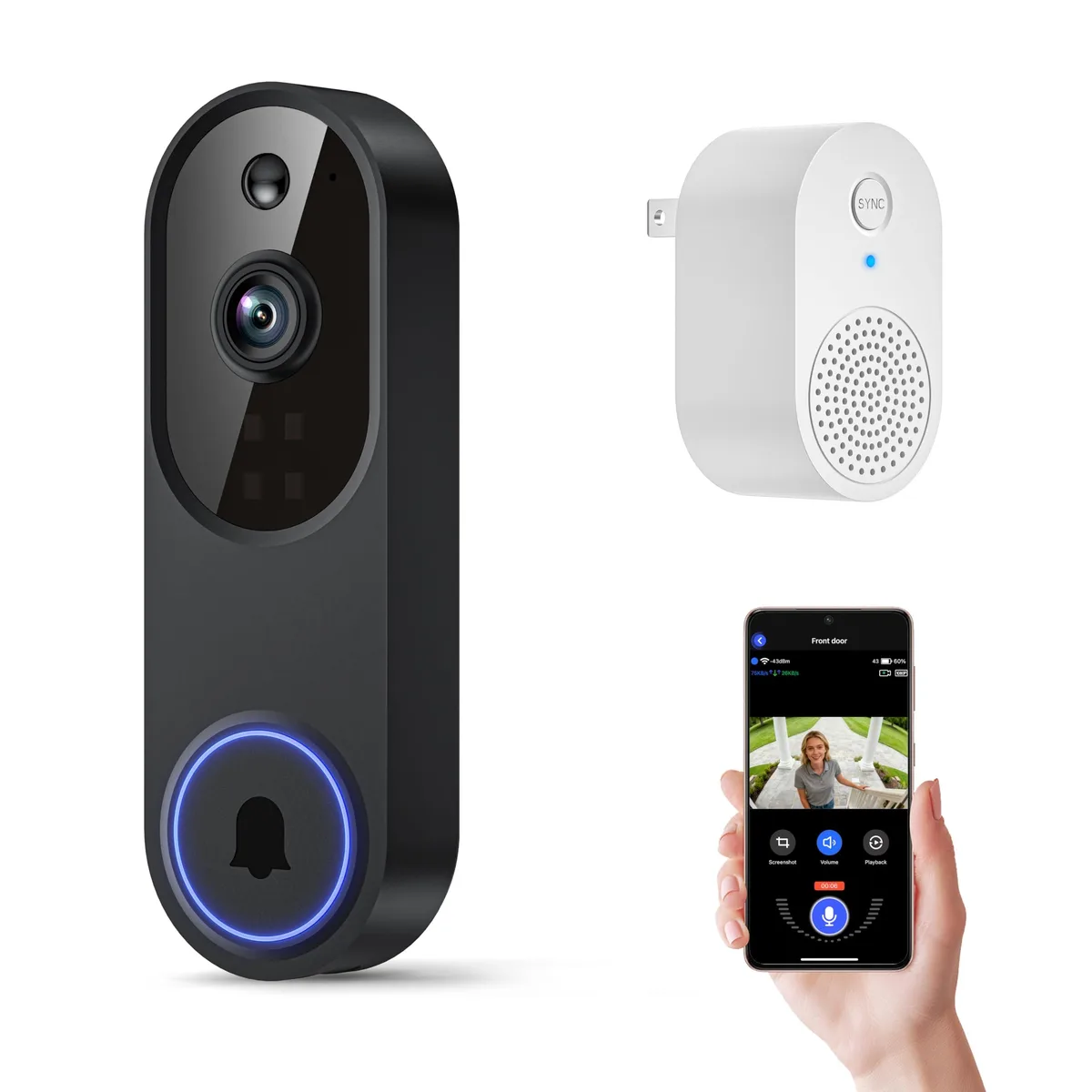 Clover M52 1080p Wireless Surveillance Doorbell Camera — product photo