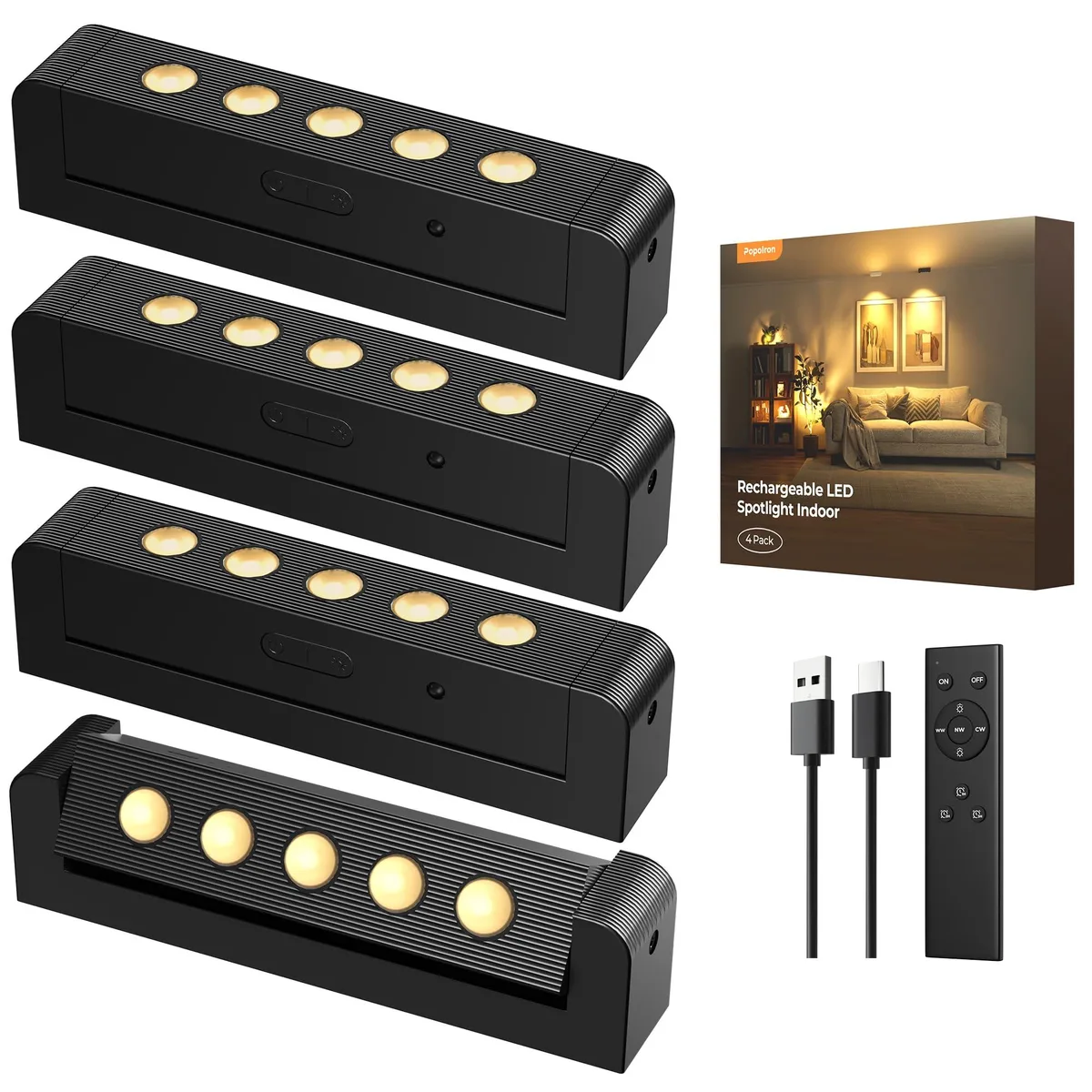  Mobile Power SP04 PopoIron LED Spot Light 2 Pack 150W 5500mAh 300lm Dimmable 3CCT Remote — termékfotó