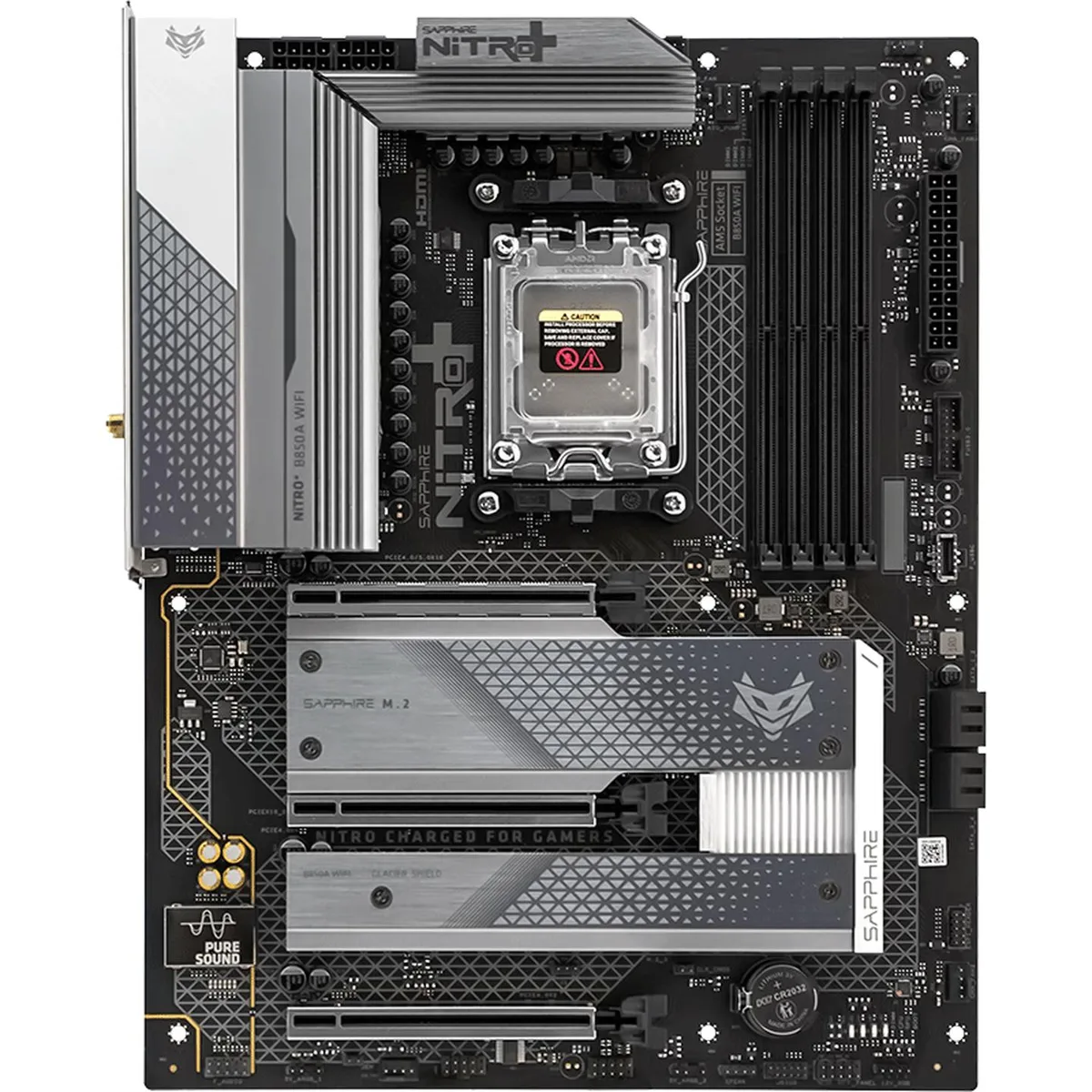 Sapphire Tech Sapphire Tech NITRO+ B850A WIFI AMD motherboard — product photo