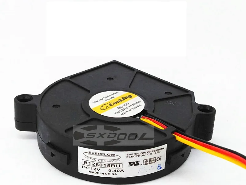 SXDOOL SXDOOL EVERFLOW B126015BU 6015 6cm case fan 12V .40A 6200RPM 38DBA — product photo