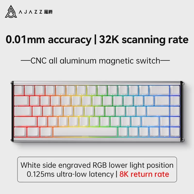 Ajazz Ajazz ALUX68 MAX Gaming Keyboard Kotec Switch Side Engraving White — product photo