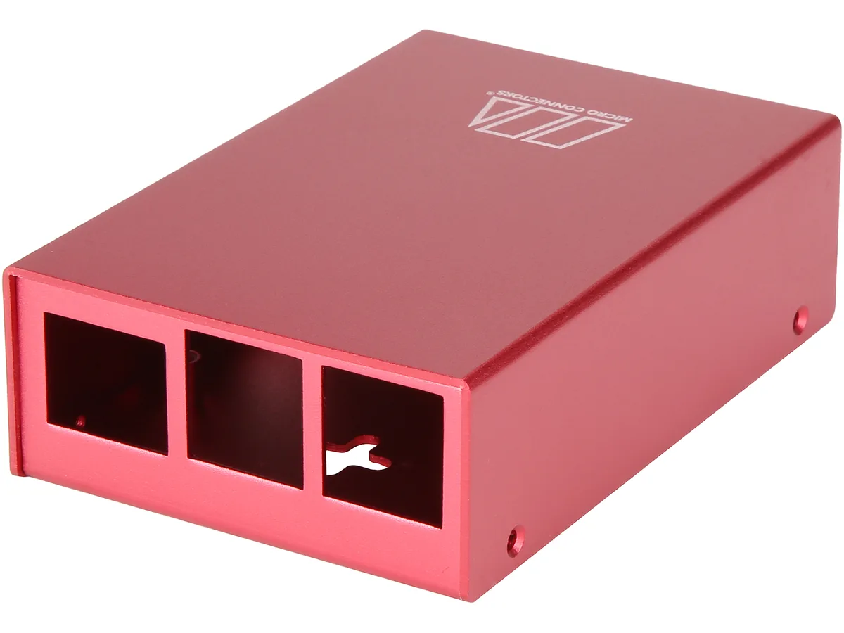 Micro Connectors Micro Connectors RAS-PCS03-RD Aluminum Case for Raspberry Pi 3 Model B/B+ (Red) — Produktfoto