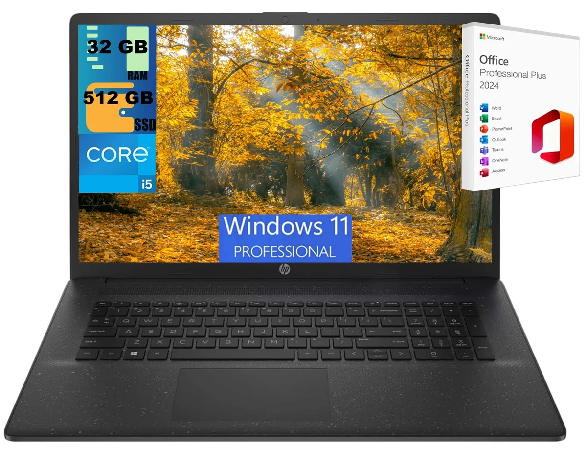 HP HP 17 Laptop i5-1334U 32GB 512GB SSD 17.3" HD+ Windows 11 Pro — product photo