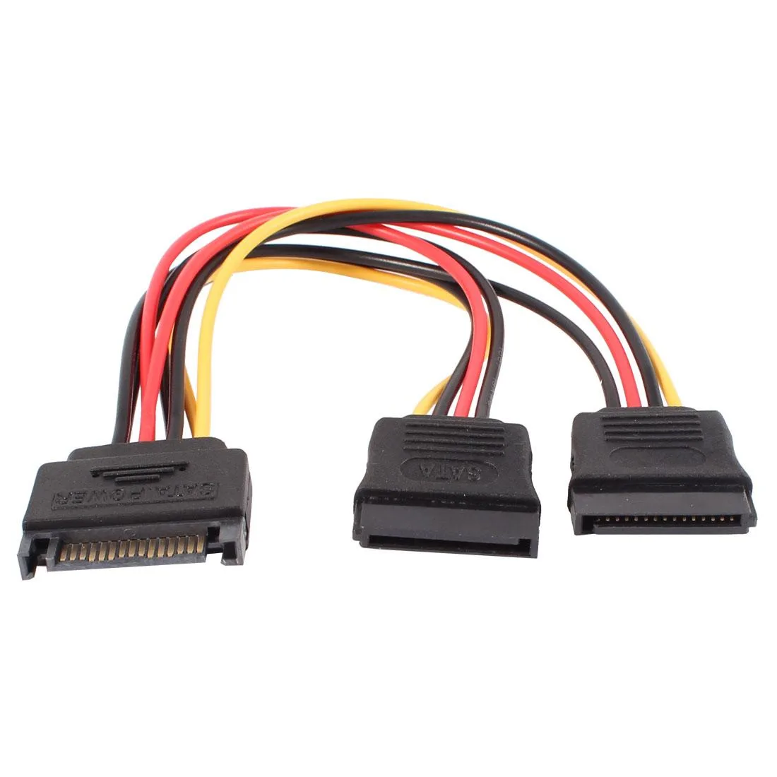 Unique-Bargains Unique-Bargains SATA 15Pin Male to 2 Female Power Cable 20cm — product photo