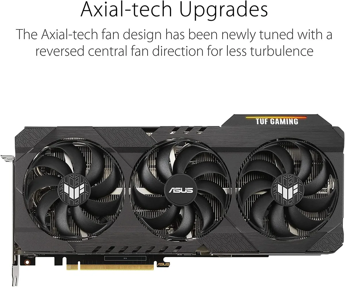 ASUS GeForce RTX 3080 Ti TUF GAMING OC graphics card, triple-fan cooler, dark industrial finish