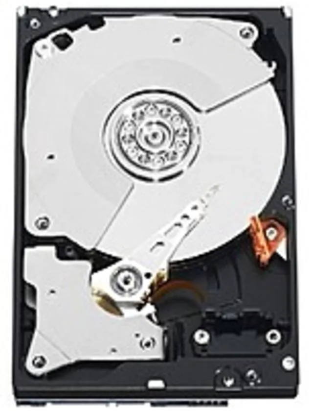 Silver 3.5 inch desktop hard drive with exposed circuit board underside