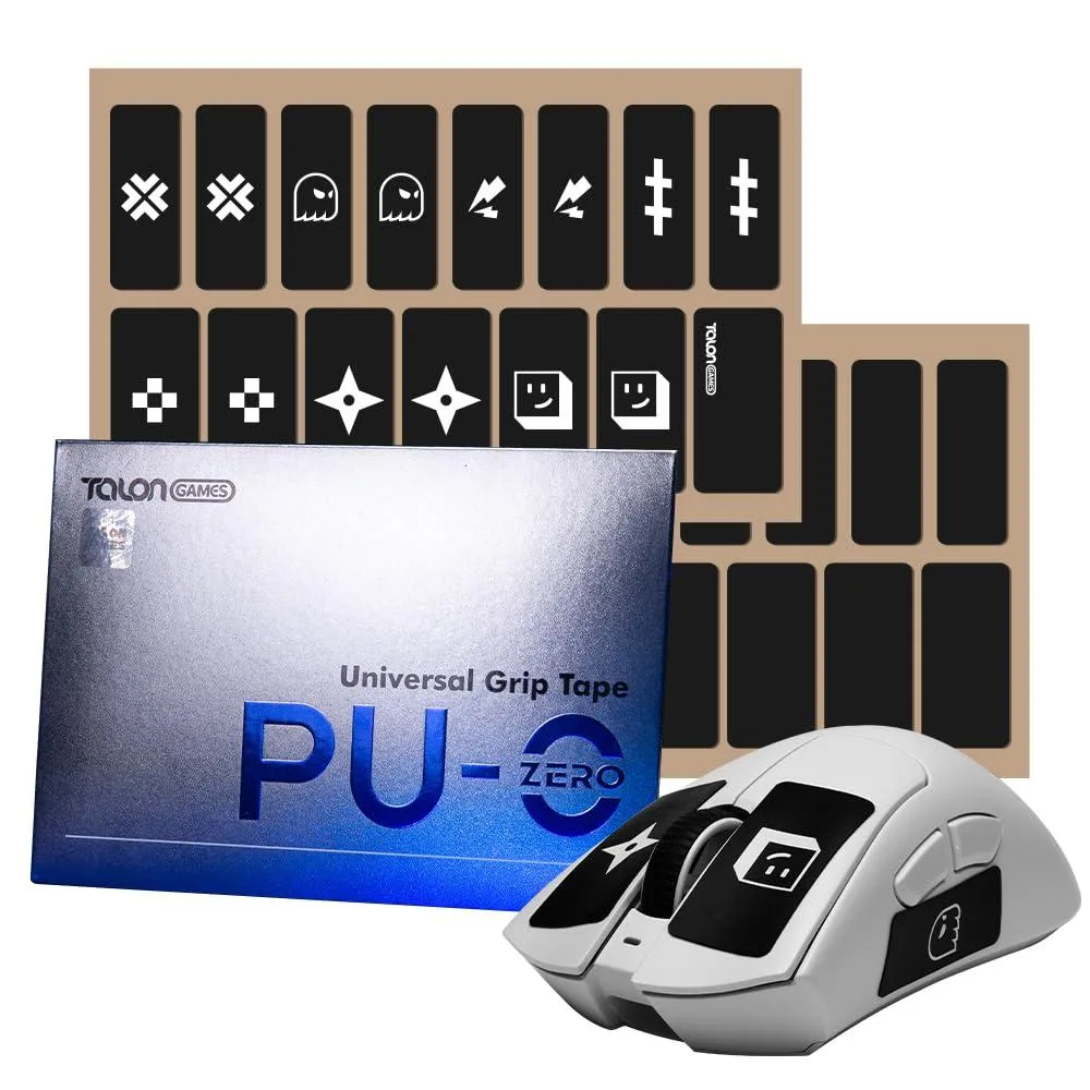Black pre-cut grip tape sheets ultra-thin .3mm matte finish ambidextrous shapes