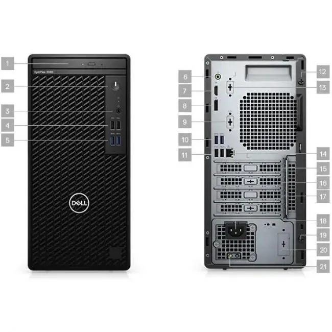 Dell OptiPlex 3080 MT tower desktop in black