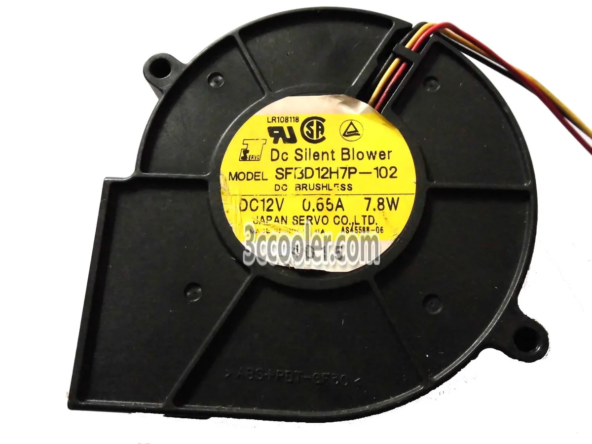 Black 97mm blower fan with 33mm thickness and three-wire connector