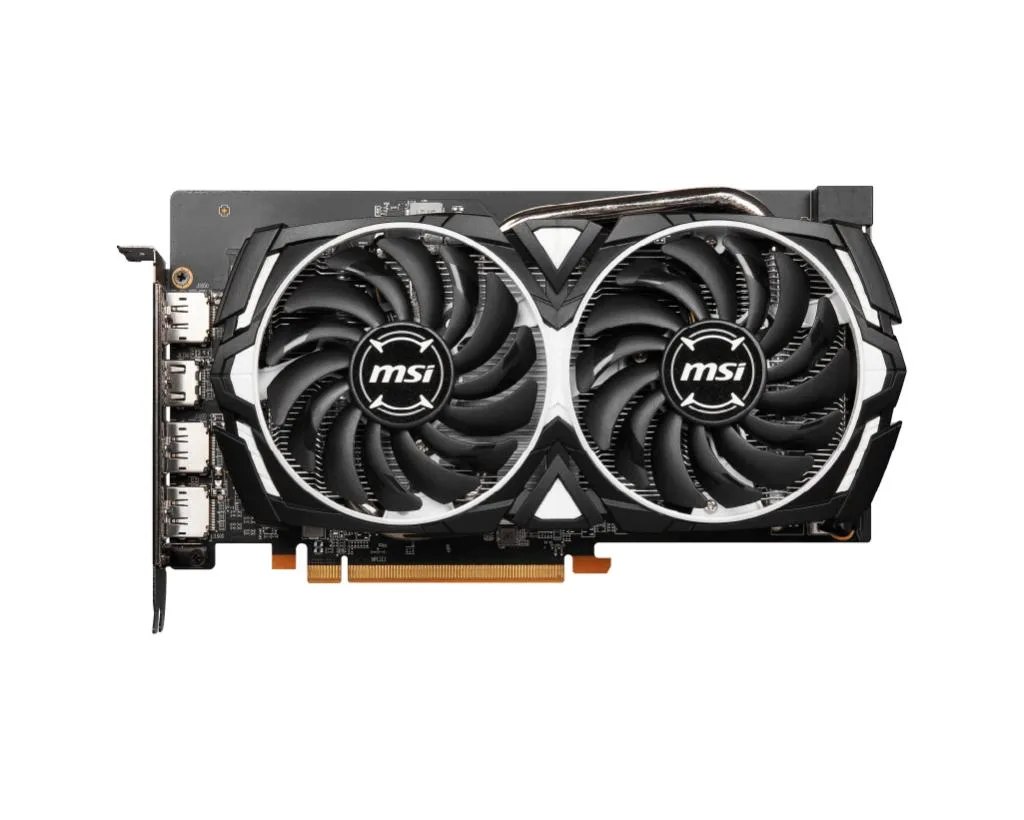 MSI Radeon RX 6600 Armor 8G dual-fan graphics card in black and grey finish