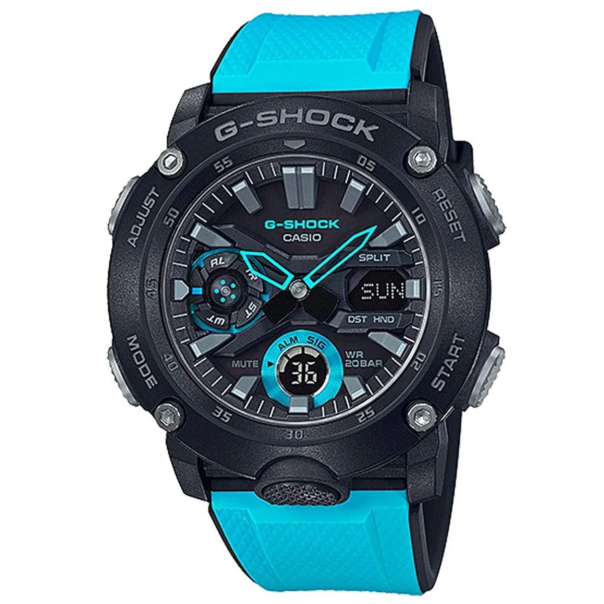 CASIO CASIO Ga2000-1A2 G-Shock watch Blue/Black 51.2mm Carbon/Resin — ภาพสินค้า