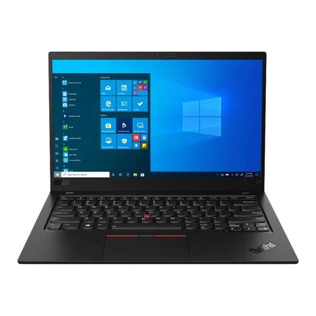 Black 14-inch ultrabook with carbon-fibre chassis, non-touch screen, closed lid