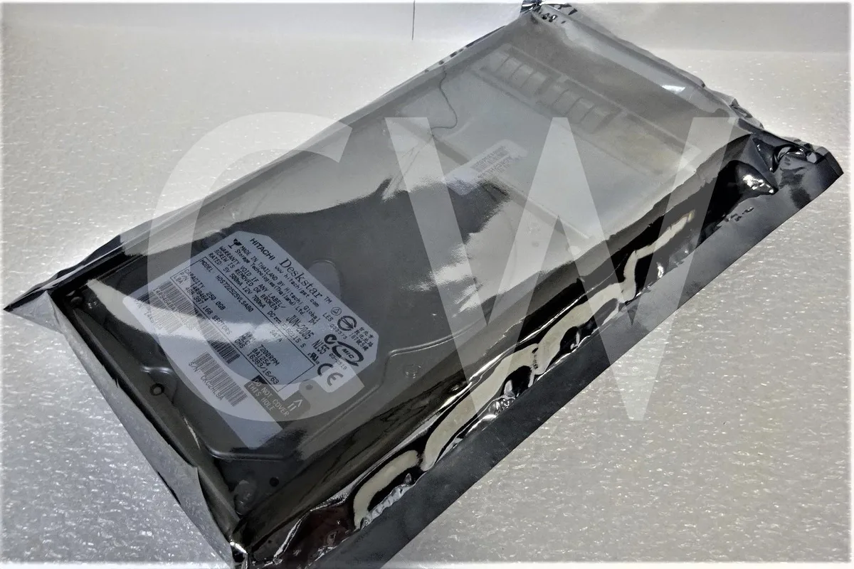 Silver 3.5 inch SATA hard drive with black circuit board and included mounting caddy