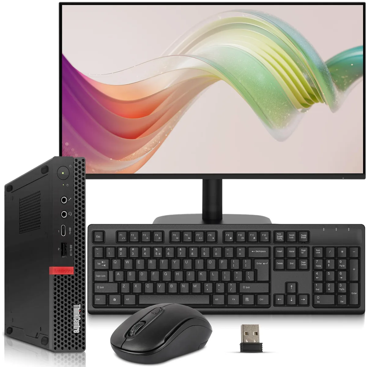 Lenovo Lenovo ThinkCentre M720q Mini PC i5-8500T 8GB DDR4 512GB 24" Monitor Windows 11 Pro — photo du produit