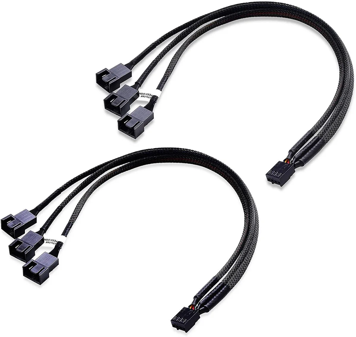Corn Electronics Corn Electronics 2-Pack 3-Way 4-Pin PWM Fan Splitter Cable 12 Inches — product photo
