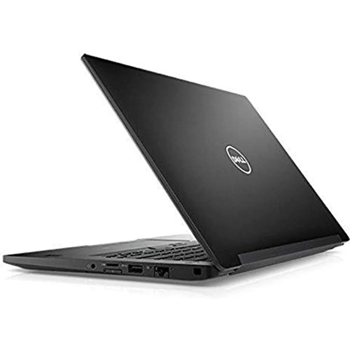 Silver Dell Latitude 7480 14 inch laptop closed showing QHD touch display and webcam