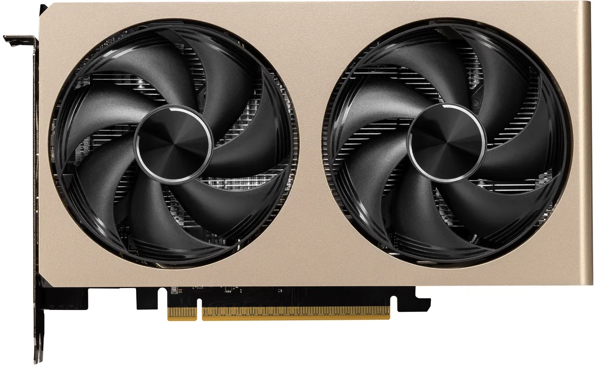 MSI RTX 5060 graphics card with dual fans in white and silver finish