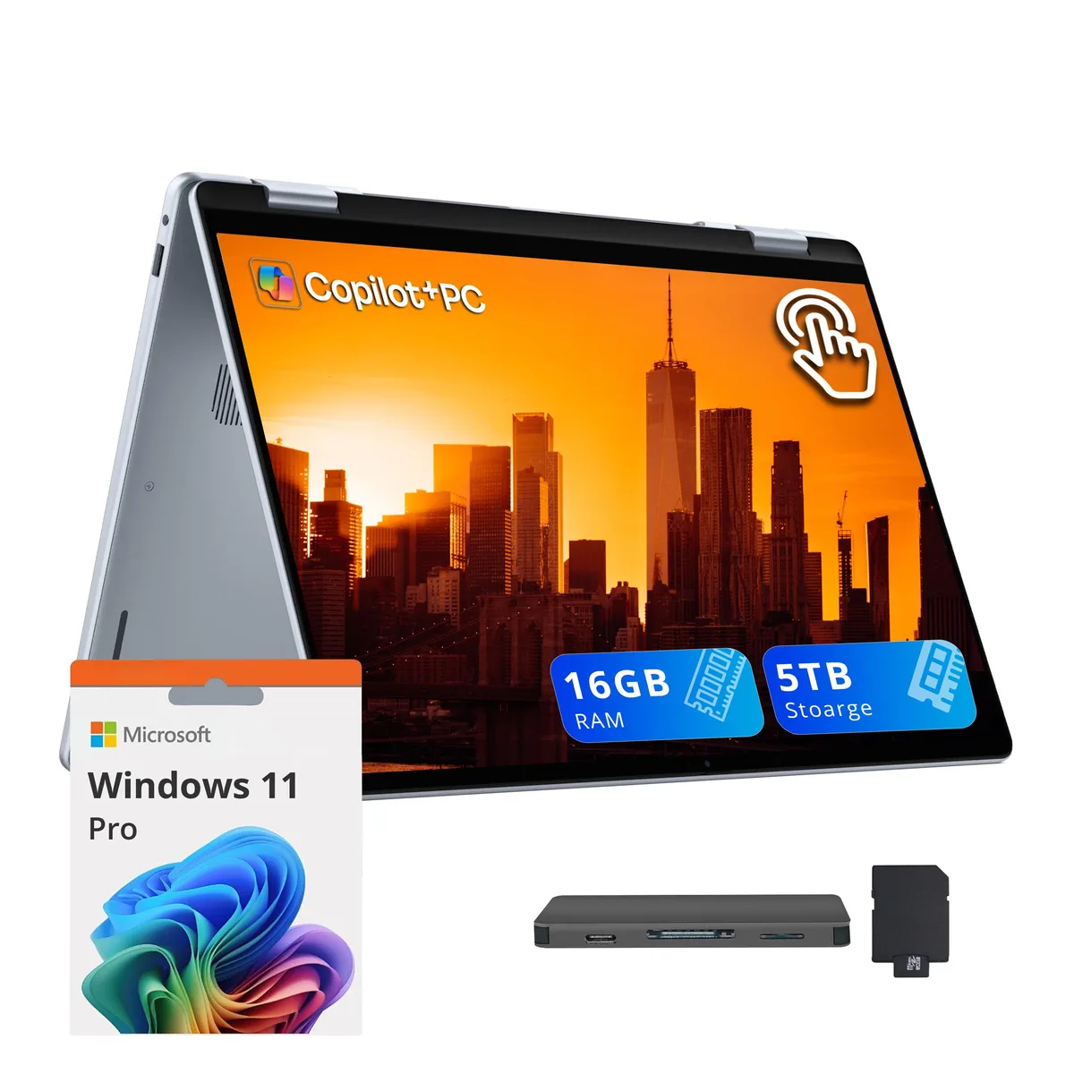 DELL DELL Plus 2-in-1 16" 2K Touchscreen Intel Core Ultra 7 256V 16GB 4TB SSD Blue — 商品写真