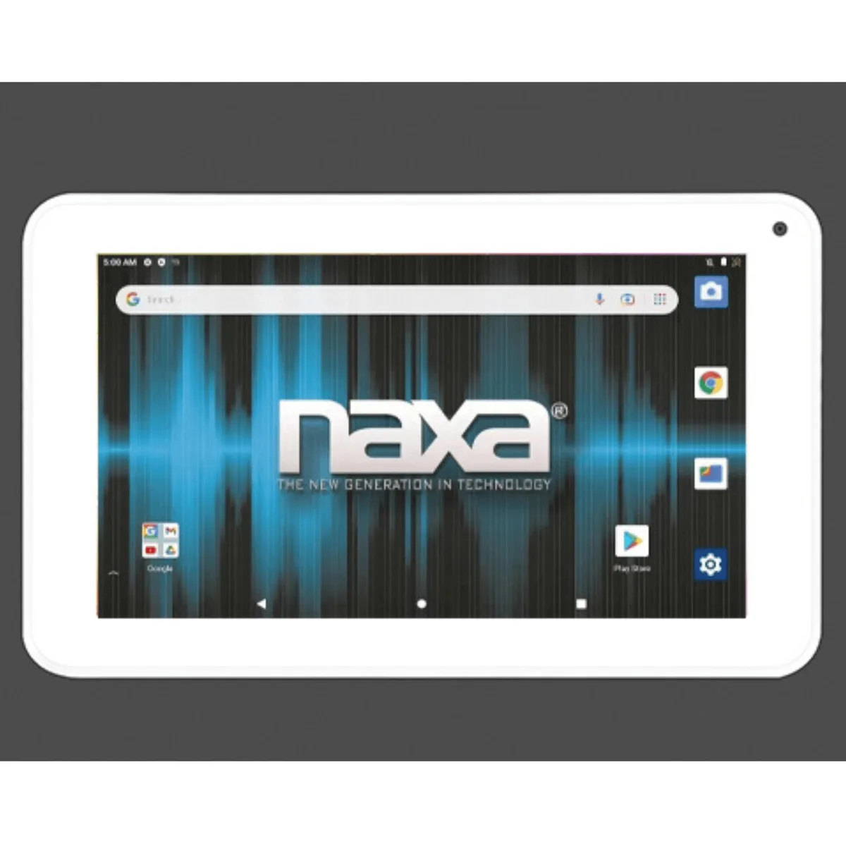 White 7.0 inch Android tablet with carrying pouch