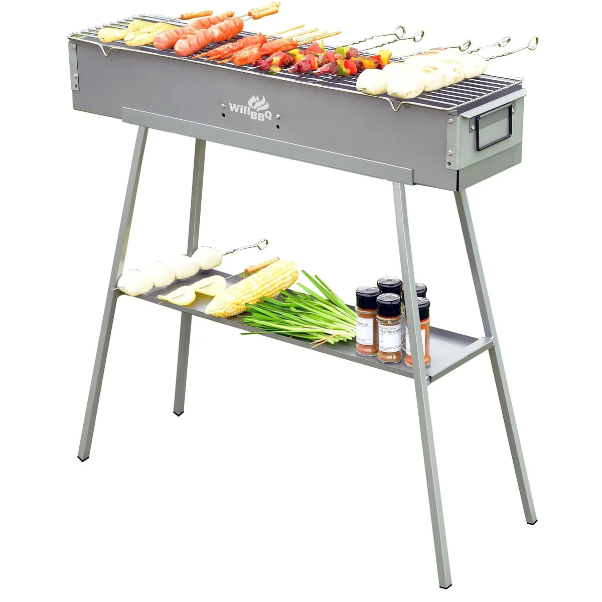  WILLBBQ WB801813 Charcoal Grill Portable Silver 1440 cm² 17.2 lb — termékfotó
