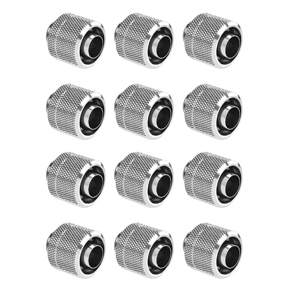 Silver brass compression fittings, 12 pack, G1/4 to 3/8 ID 1/2 OD, black chrome finish