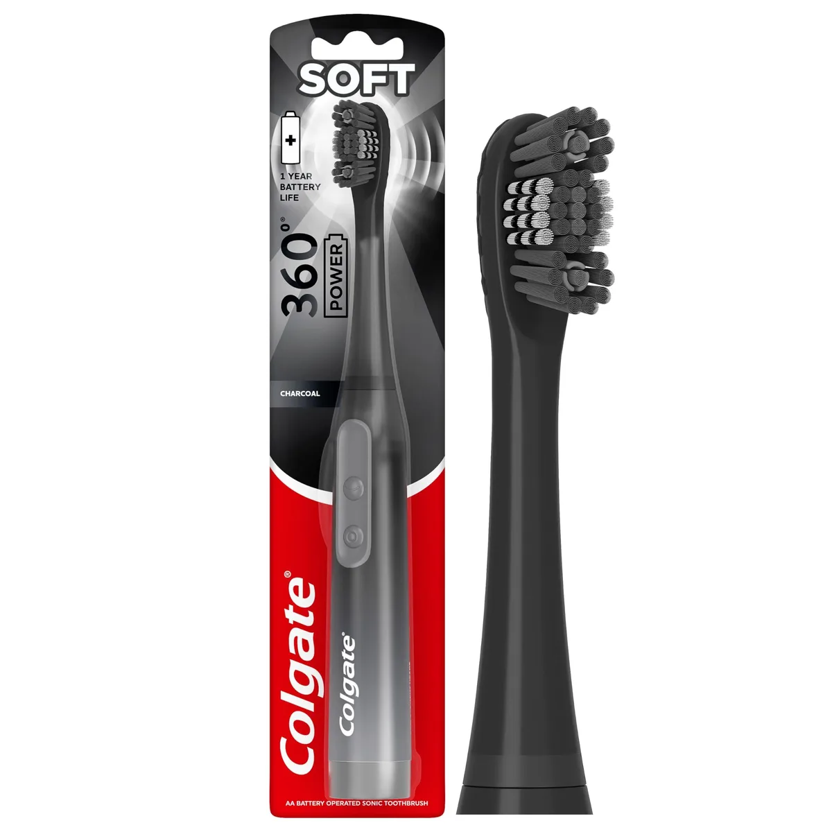  Colgate 360 Power Charcoal Battery Toothbrush Black — product photo