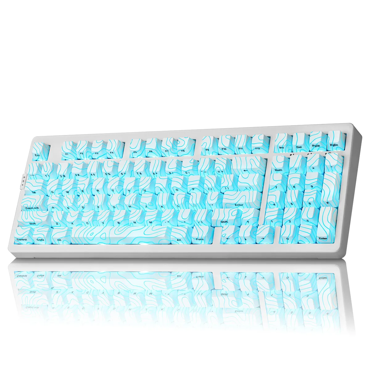 ZORNHER ZORNHER ZH980 95% Wireless Mechanical Gaming Keyboard White Topographic 98 Keys — product photo