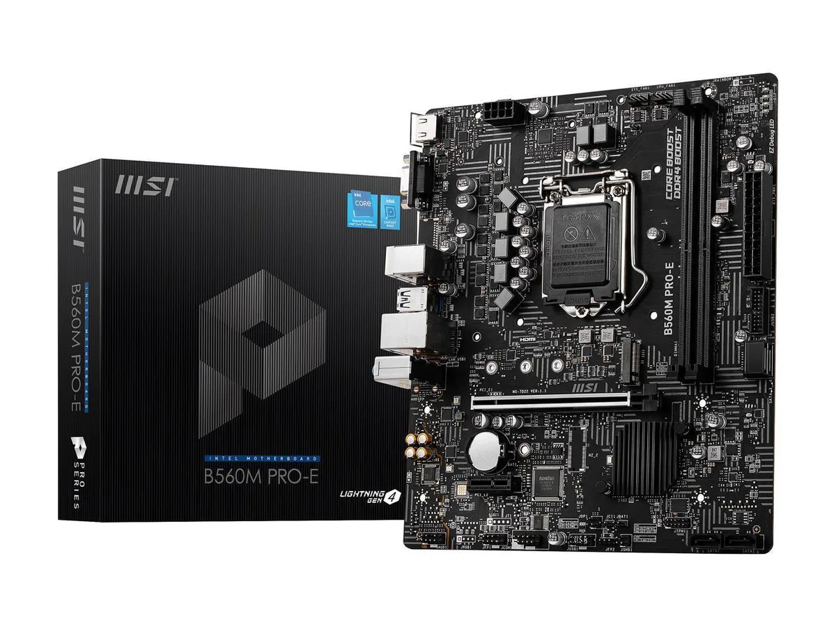 Green Micro ATX motherboard with black slots and silver heatsinks