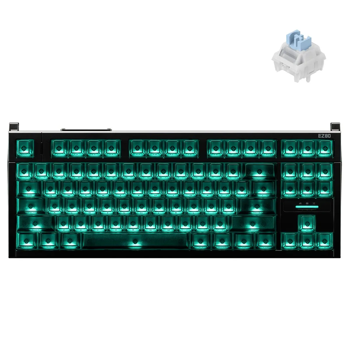Compact aluminium TKL keyboard with frosted translucent keycaps and RGB backlighting