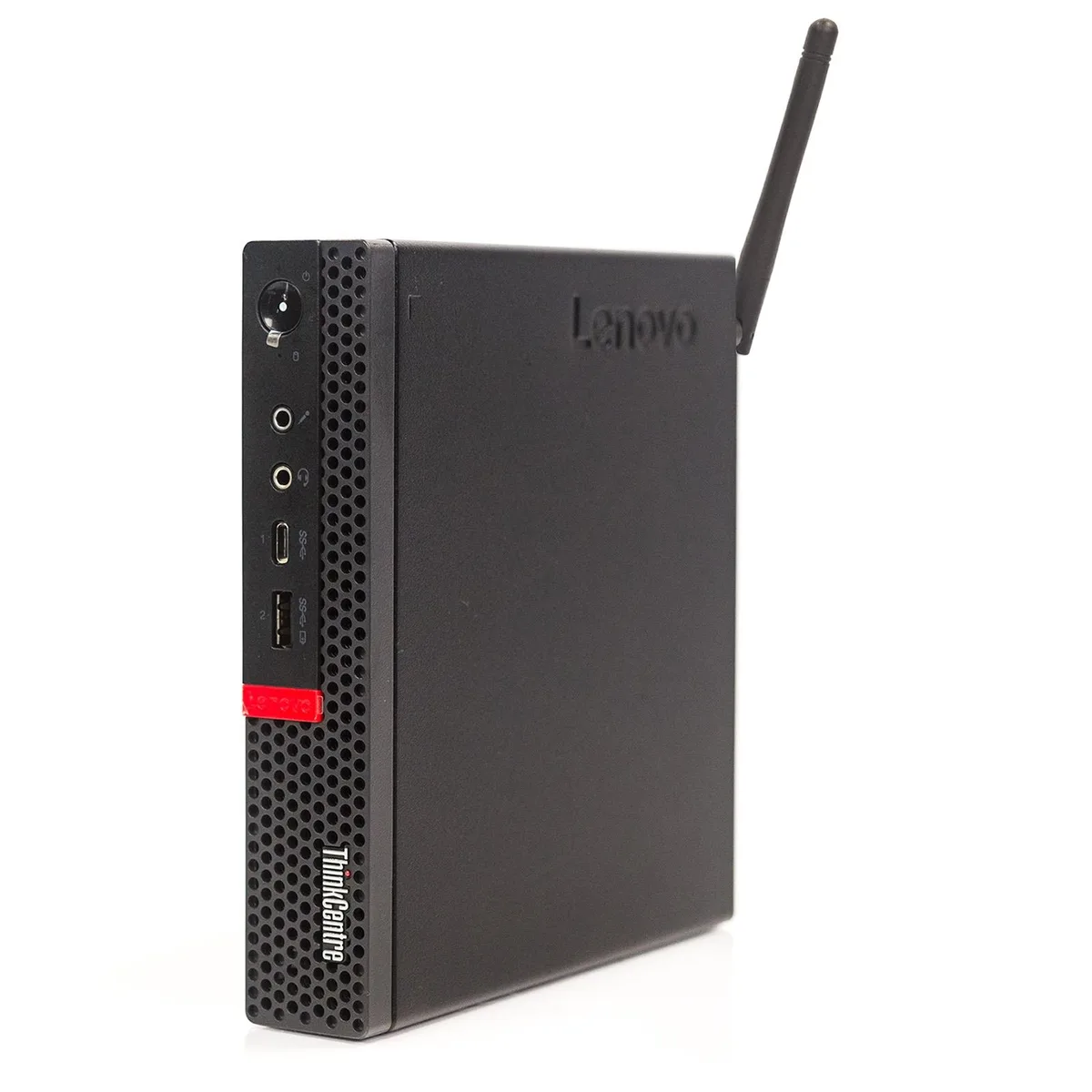 Small black rectangular Lenovo ThinkCentre M720Q Tiny desktop PC