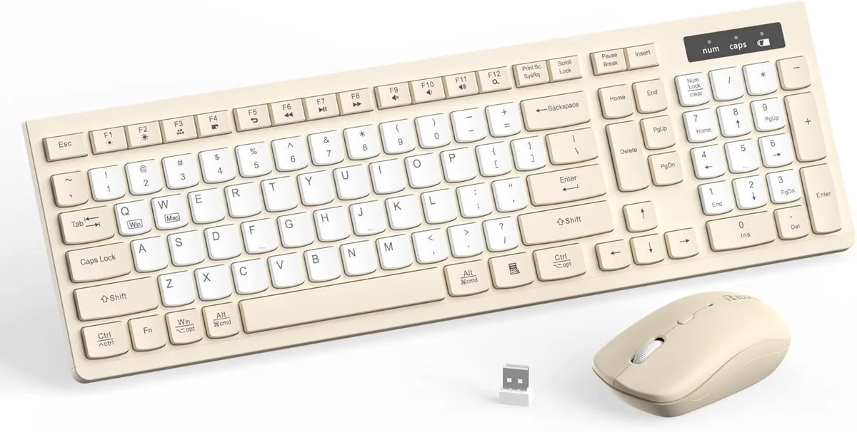 TUKO TUKO Silent Wireless Keyboard and Mouse Combo Latte-Color B — zdjęcie produktu