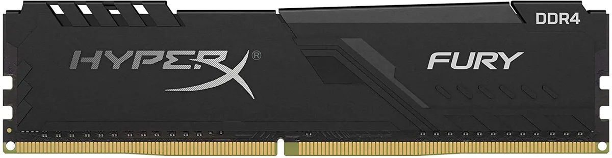 Black low-profile DDR4 desktop memory module with heat spreader