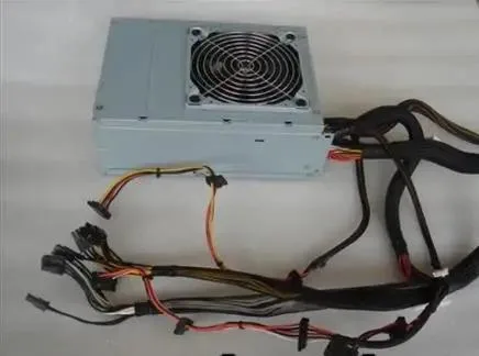 Rectangular ATX power supply unit in black metal finish