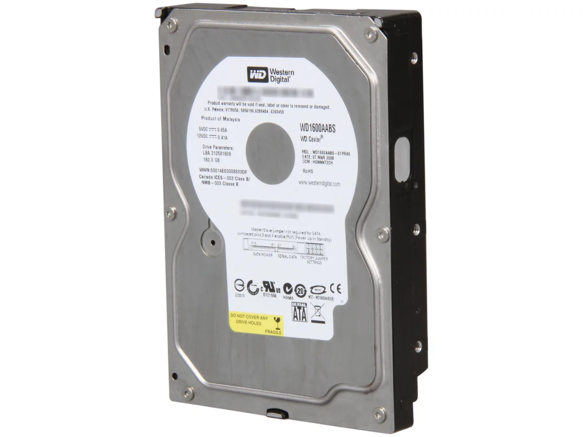 Western Digital Western Digital Caviar SE WD1600AABS 160GB 7200 RPM 2MB SATA 3.0Gb/s 3.5" internal hard drive — ภาพสินค้า