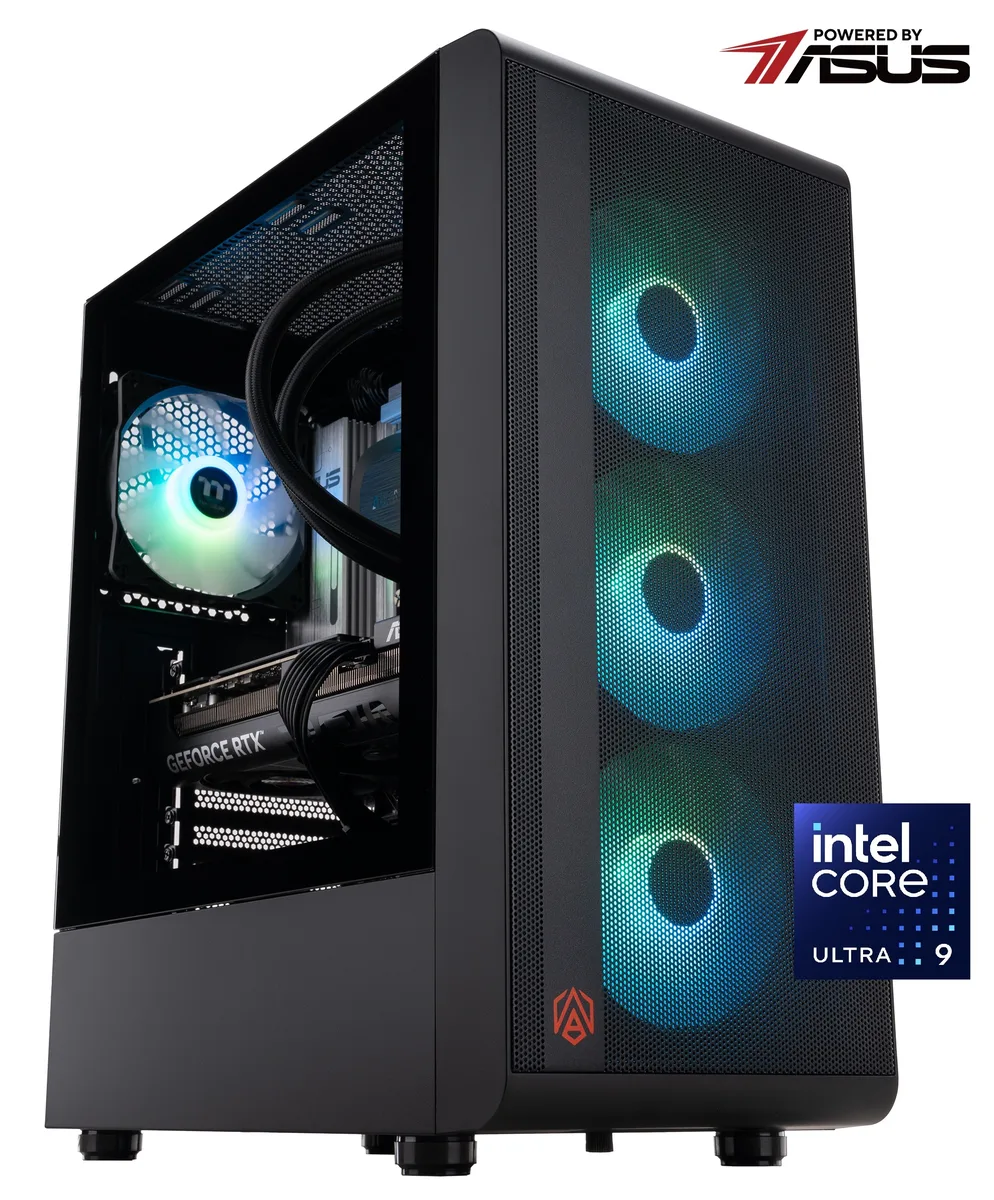 Black ABS S200 tower with 360mm liquid cooler and RGB memory