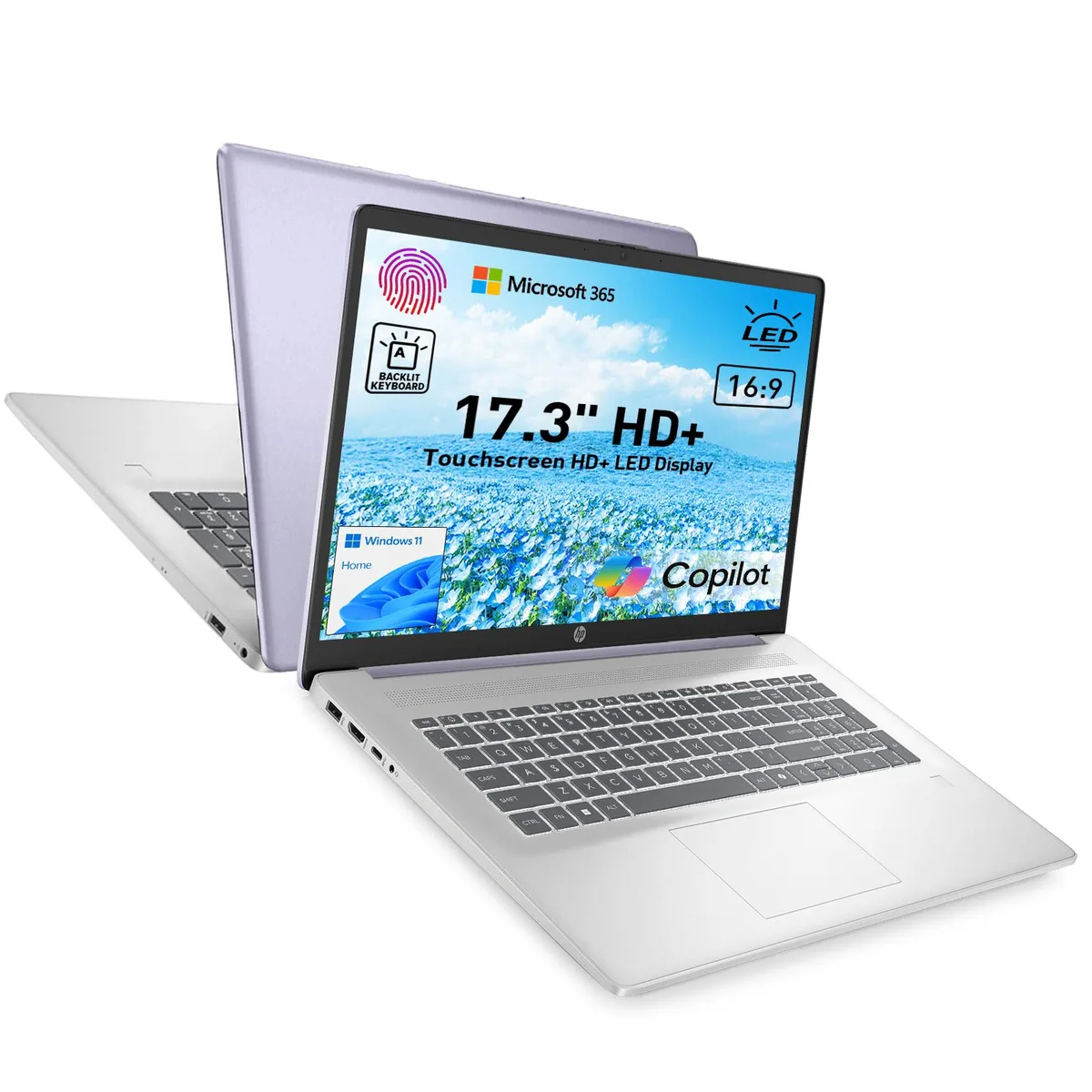 HP HP 17.3" Touchscreen Laptop Intel Processor N100 8GB 128GB Lavender — product photo