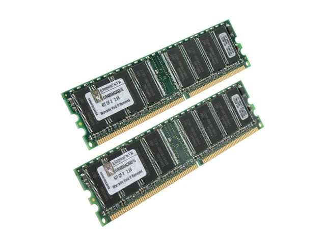 Kingston Technology Corp. Kingston Technology Corp. KVR400X64C3AK2/1G 1GB (2 x 512MB) DDR 400 desktop RAM — product photo