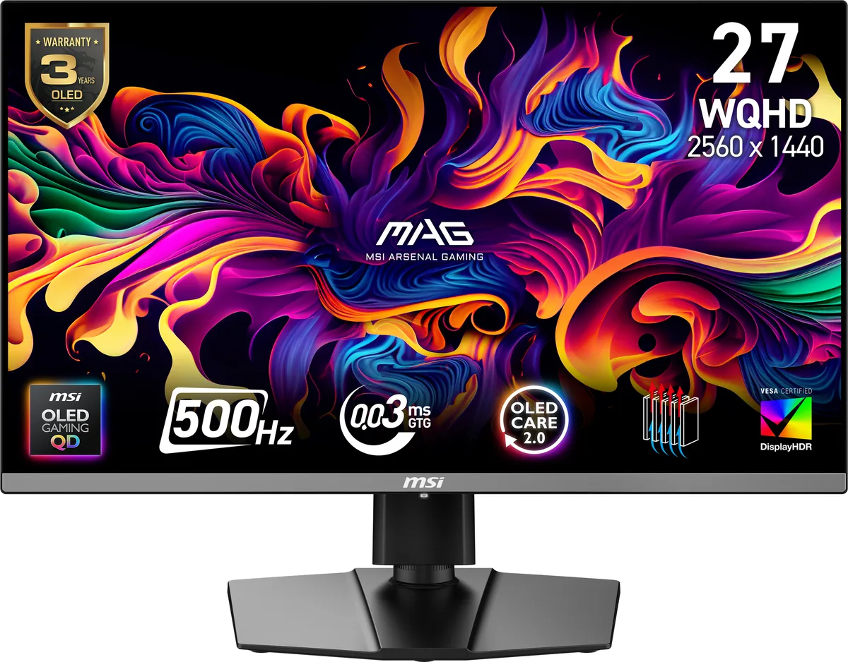 MSI MSI MAG 272QP QD-OLED X50 27" 500Hz gaming monitor — product photo