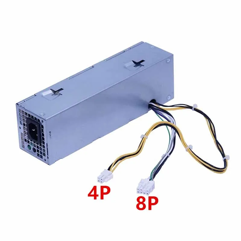 Rectangular ATX power supply unit in matte black finish with cooling fan visible on one side
