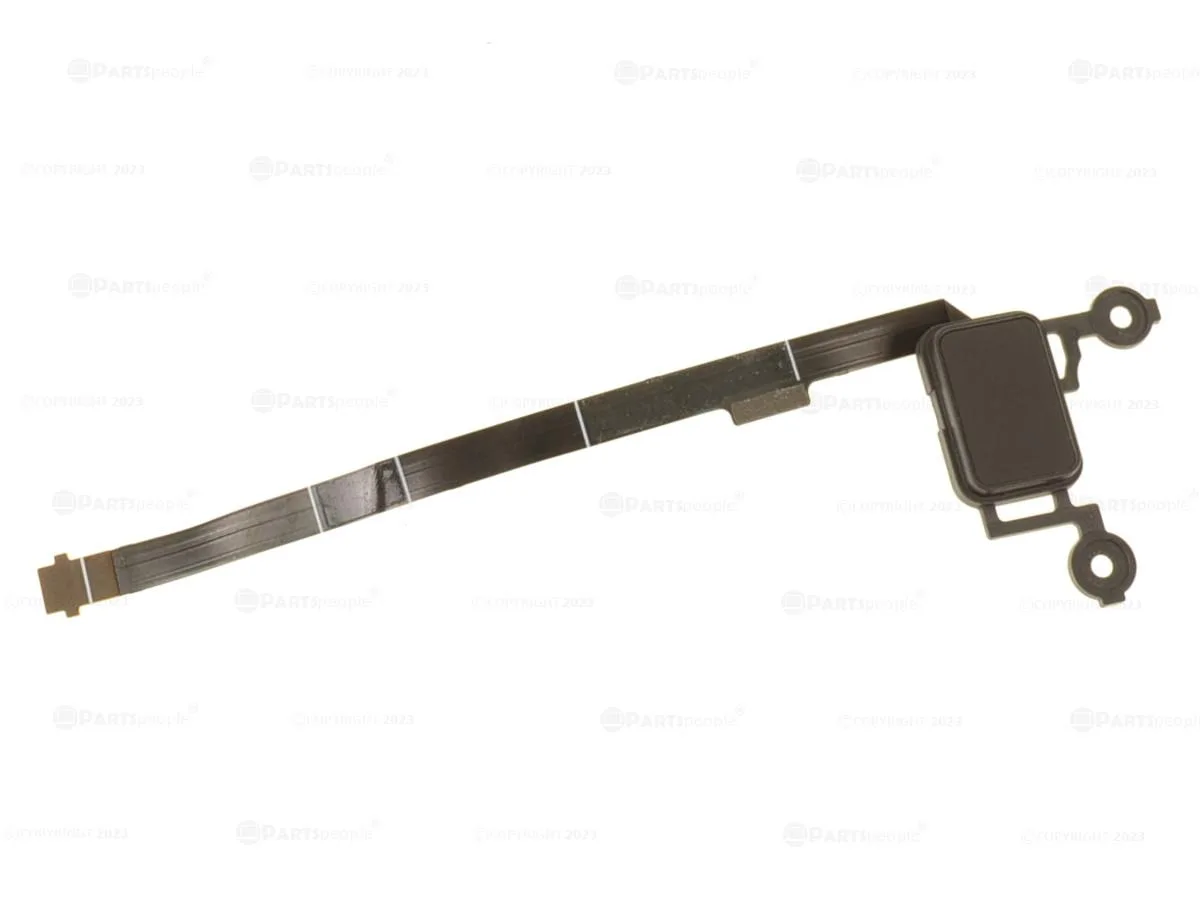 Small rectangular fingerprint reader module, silver finish, with flexible ribbon cable attached