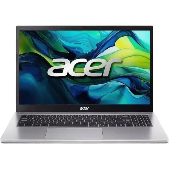 Silver 15.6-inch laptop with non-touch FHD display
