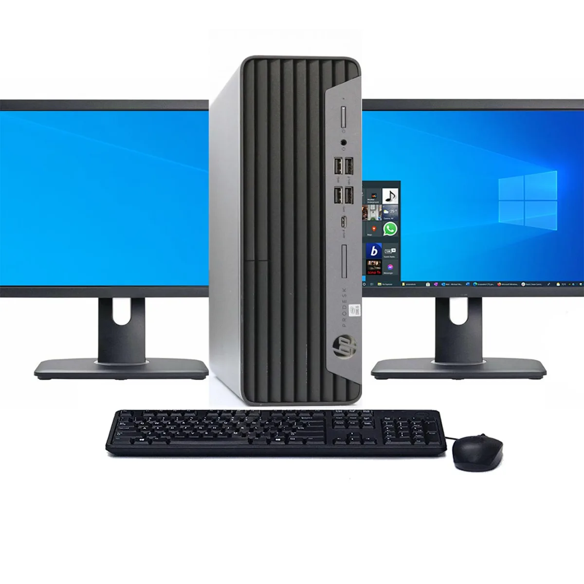 HP HP ProDesk 400/600/800 G6 desktop PC Core i7-9700 3.0 GHz 8GB RAM 1TB SSD dual 22" LCDs Windows 11 Pro — photo du produit