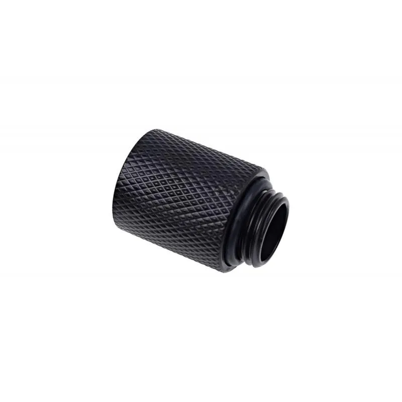 Black 20mm G1/4 male-female extender fitting with matte finish