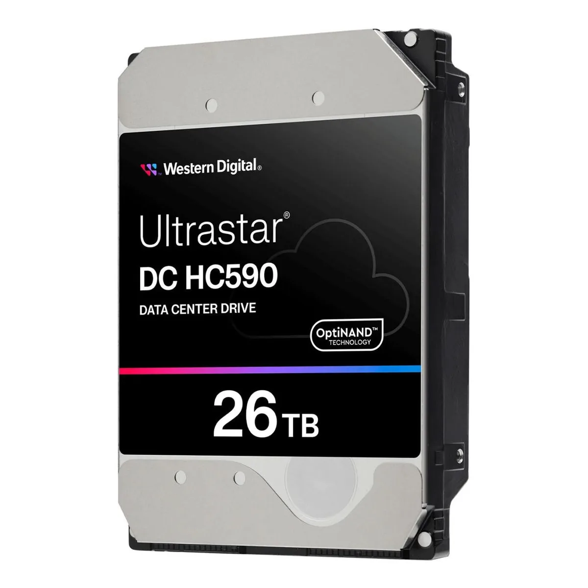 Silver 3.5-inch hard drive with circuit board visible