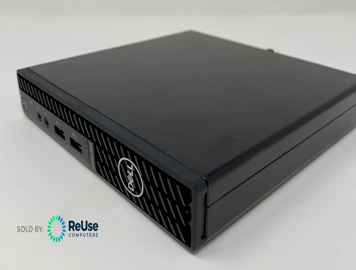 Small black Dell OptiPlex 3080 Micro desktop unit
