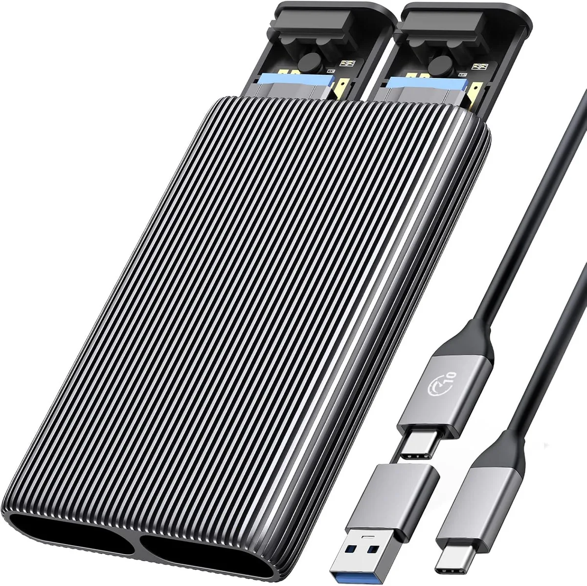 Orico Orico M.2 Dual-Slot NVMe SATA Drive Enclosure USB 3.1 Type-C 2230-2280 — 商品照片