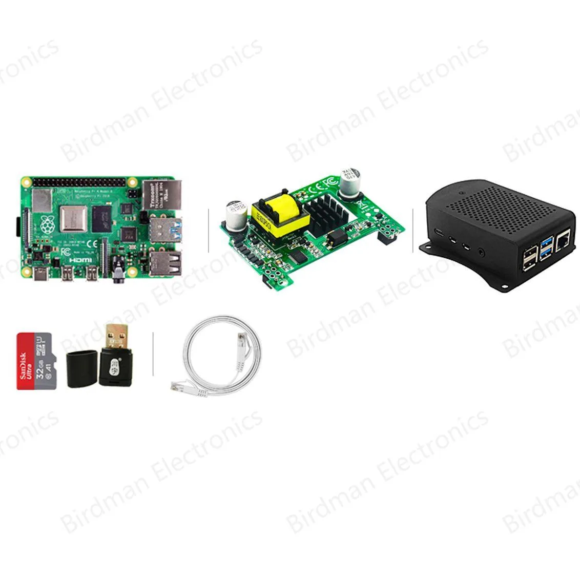 Raspberry Pi Raspberry Pi 4B python suite 4GB POE 8.2.3af 32GB card — תמונת המוצר