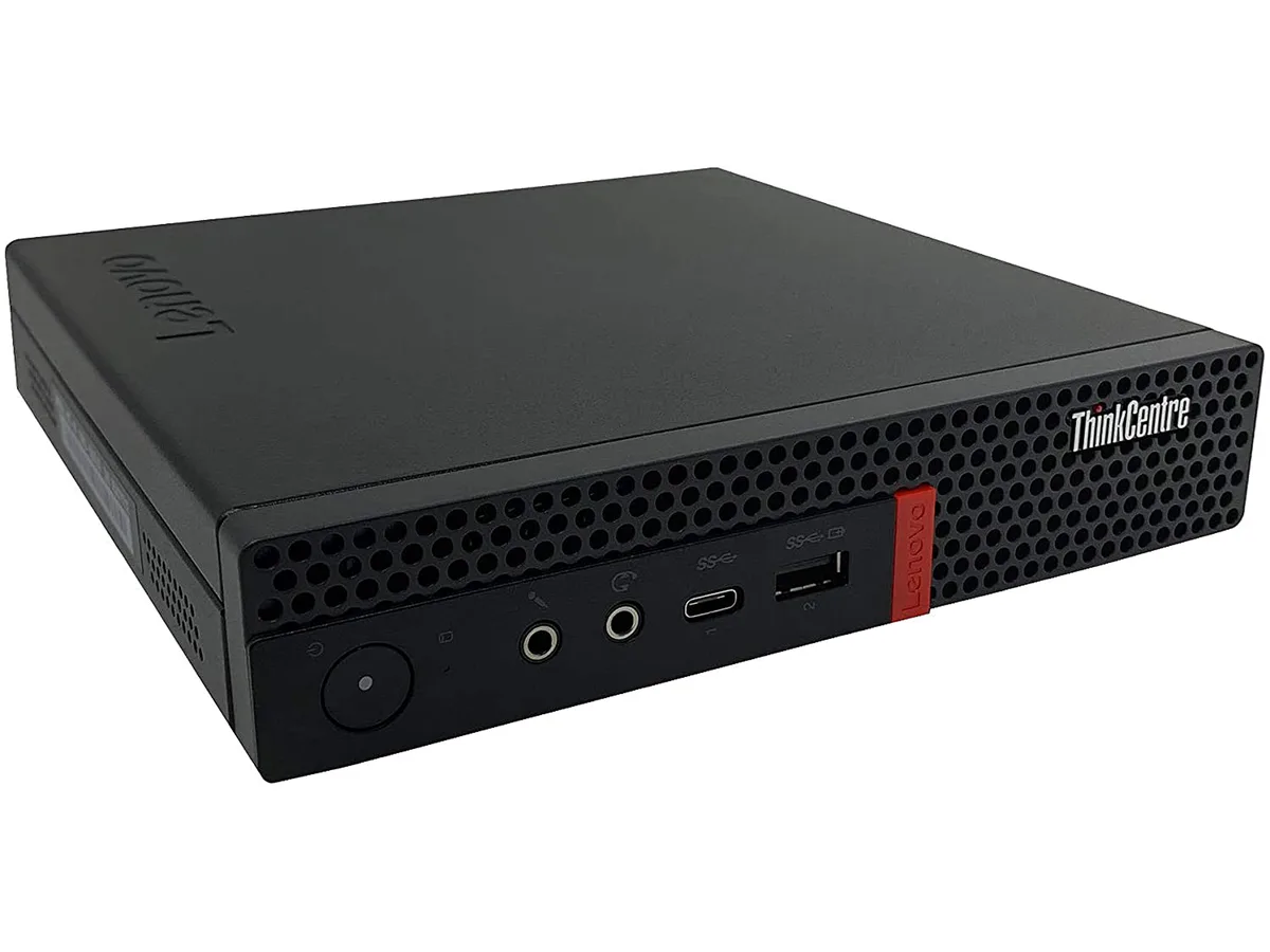 Small black Lenovo M920q Tiny desktop PC